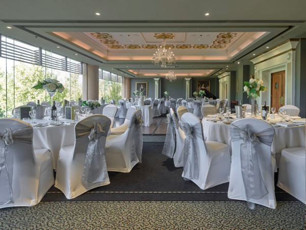 Elegant wedding setup in the Crystal Room events space Adelaide