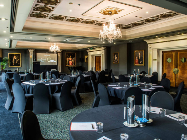 Corporate event cabaret seating arrangement in Crystal Room events space Adelaide